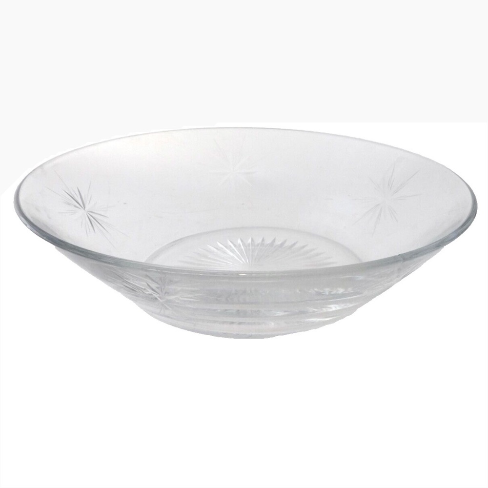 Vintage Heisey STARBURST DESIGN GLASS SERVING BOWL 8.5”